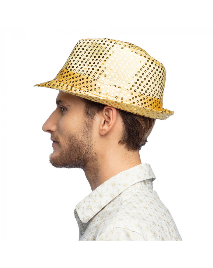 Chapeau Borsalino Doré à... • Fun Party