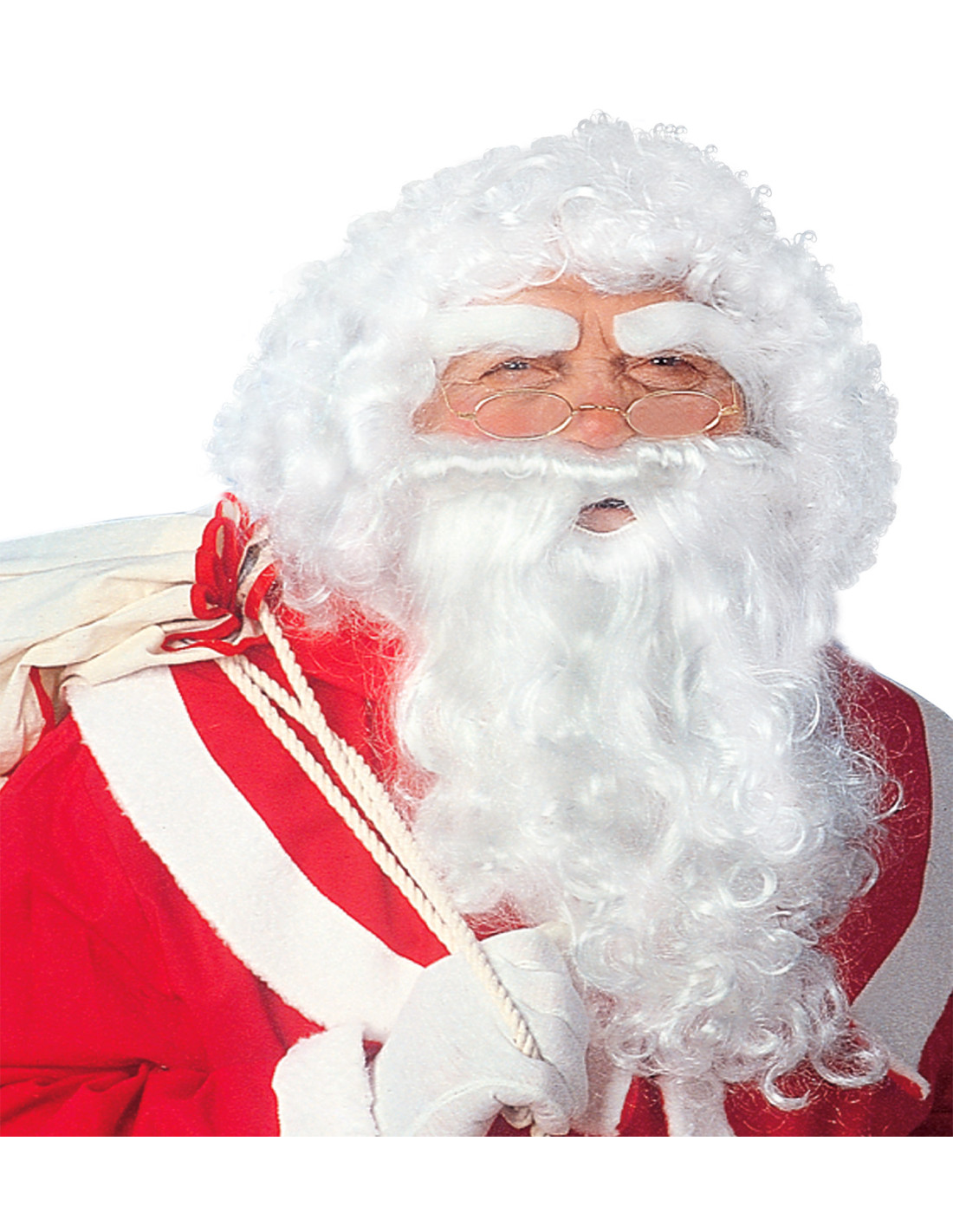 Perruque de Père Noël et Barbe Accessoire de Costume, BLANC