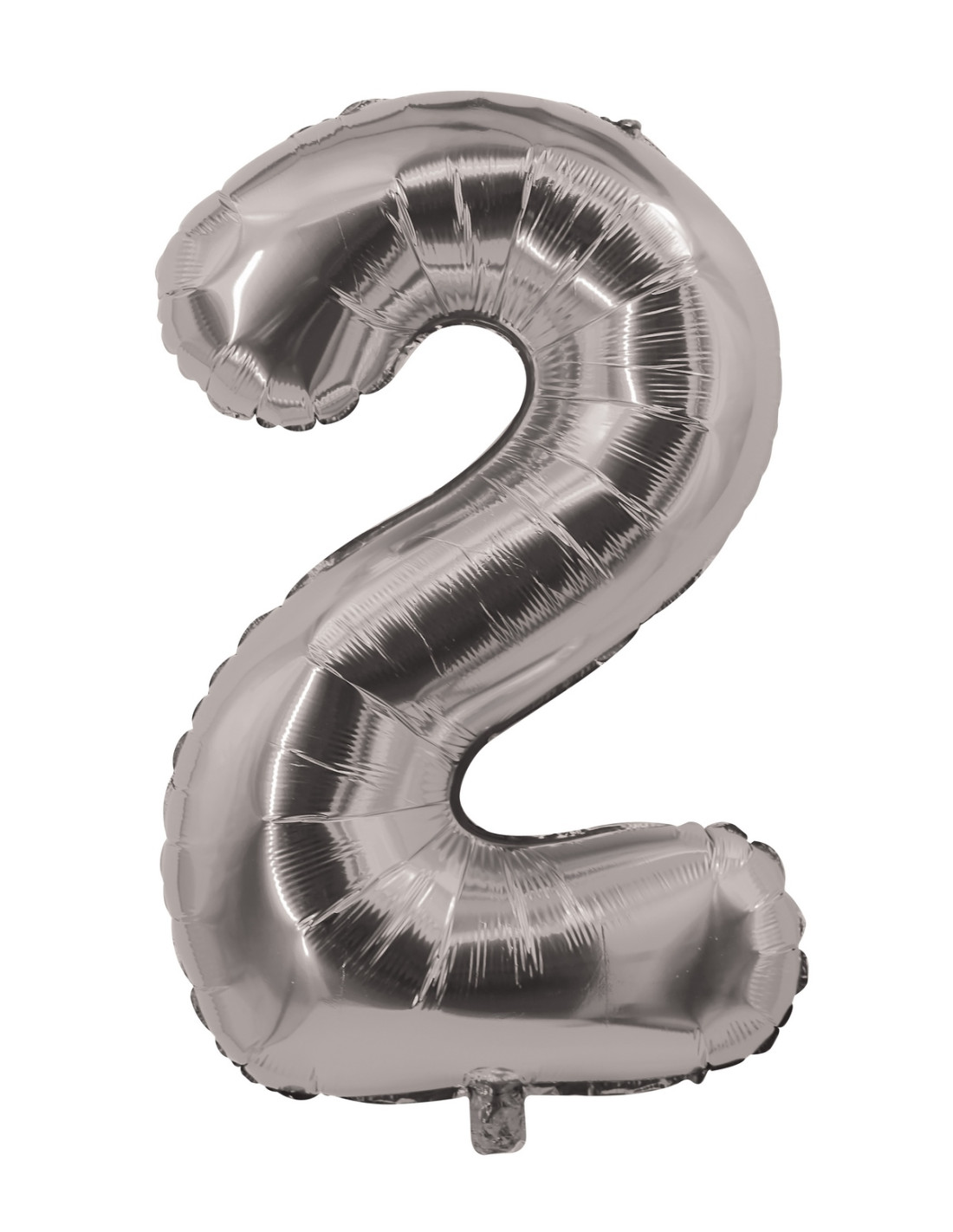 Ballon aluminium - 85 cm - argent - chiffre 2