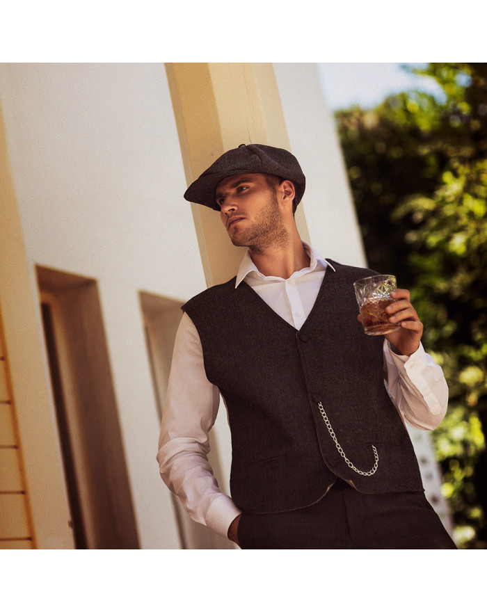 Casquette Gavroche Marron... • Fun Party