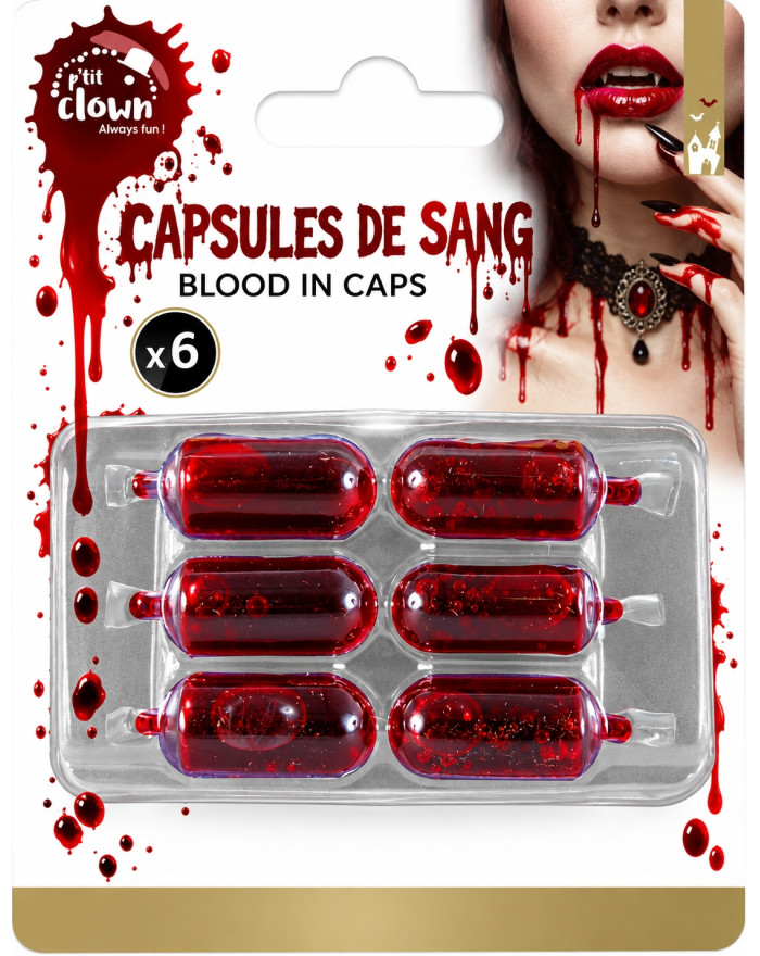 Capsules de Faux Sang x6 –... • Fun Party