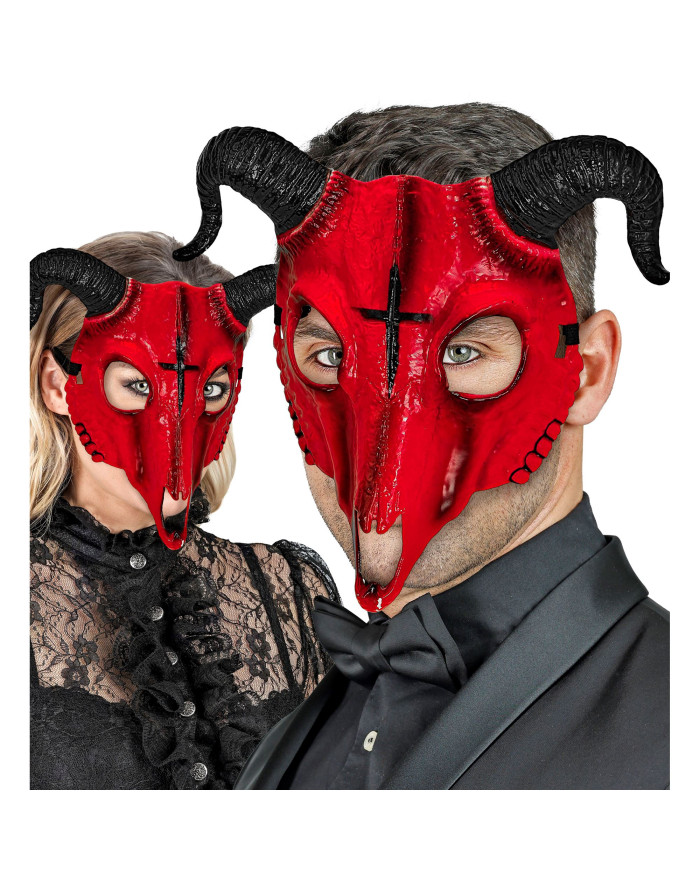 Masque bélier rouge à... • Fun Party