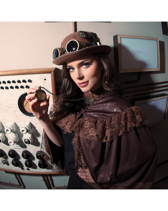 Chapeau Steampunk Marron... • Fun Party