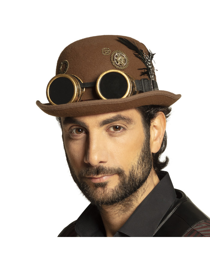 Chapeau Steampunk Marron... • Fun Party