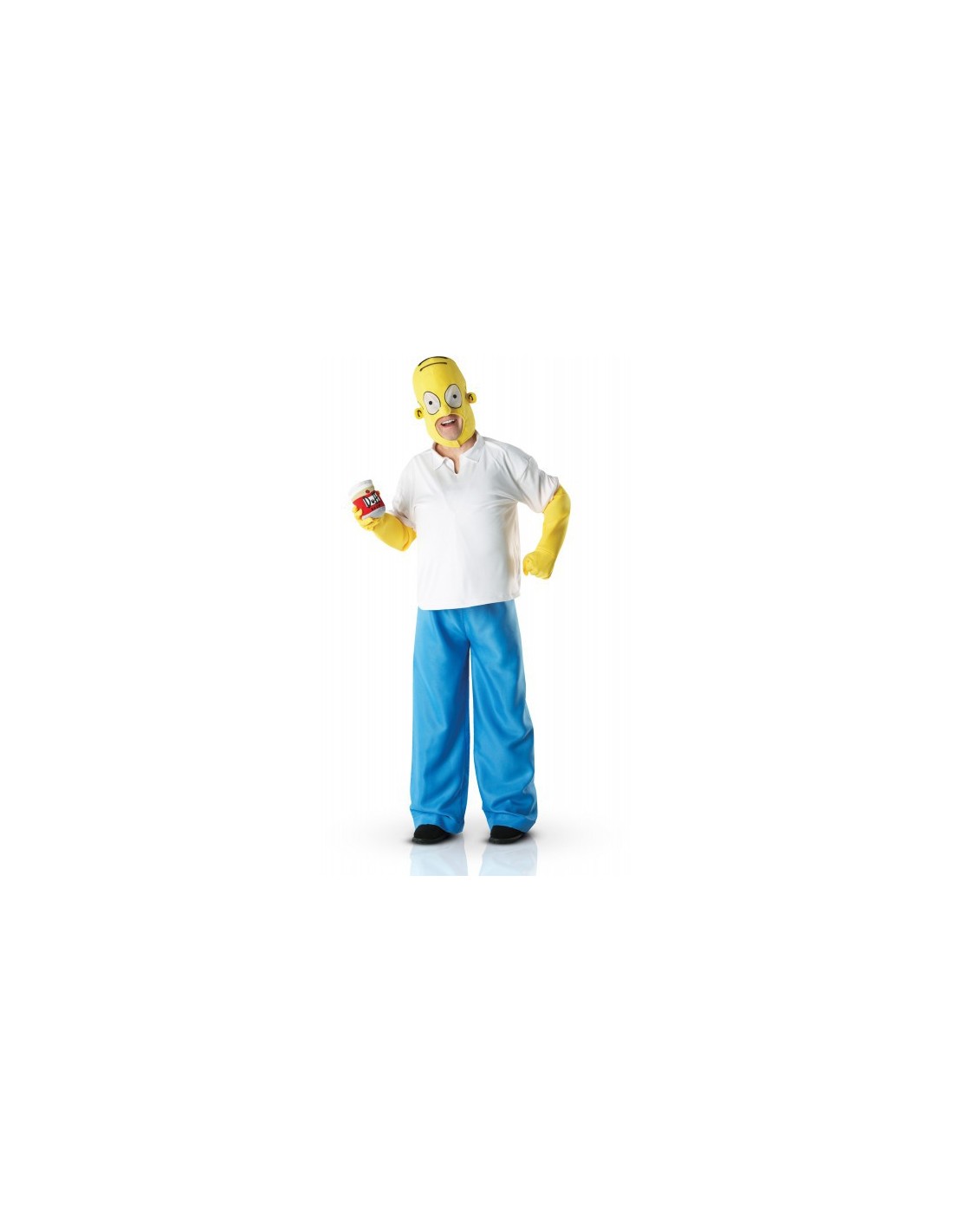 Masque Homer Simpson En Latex - Déguisement Halloween Effrayant - Taille Unique Adulte - Fêtes Et Carnavals